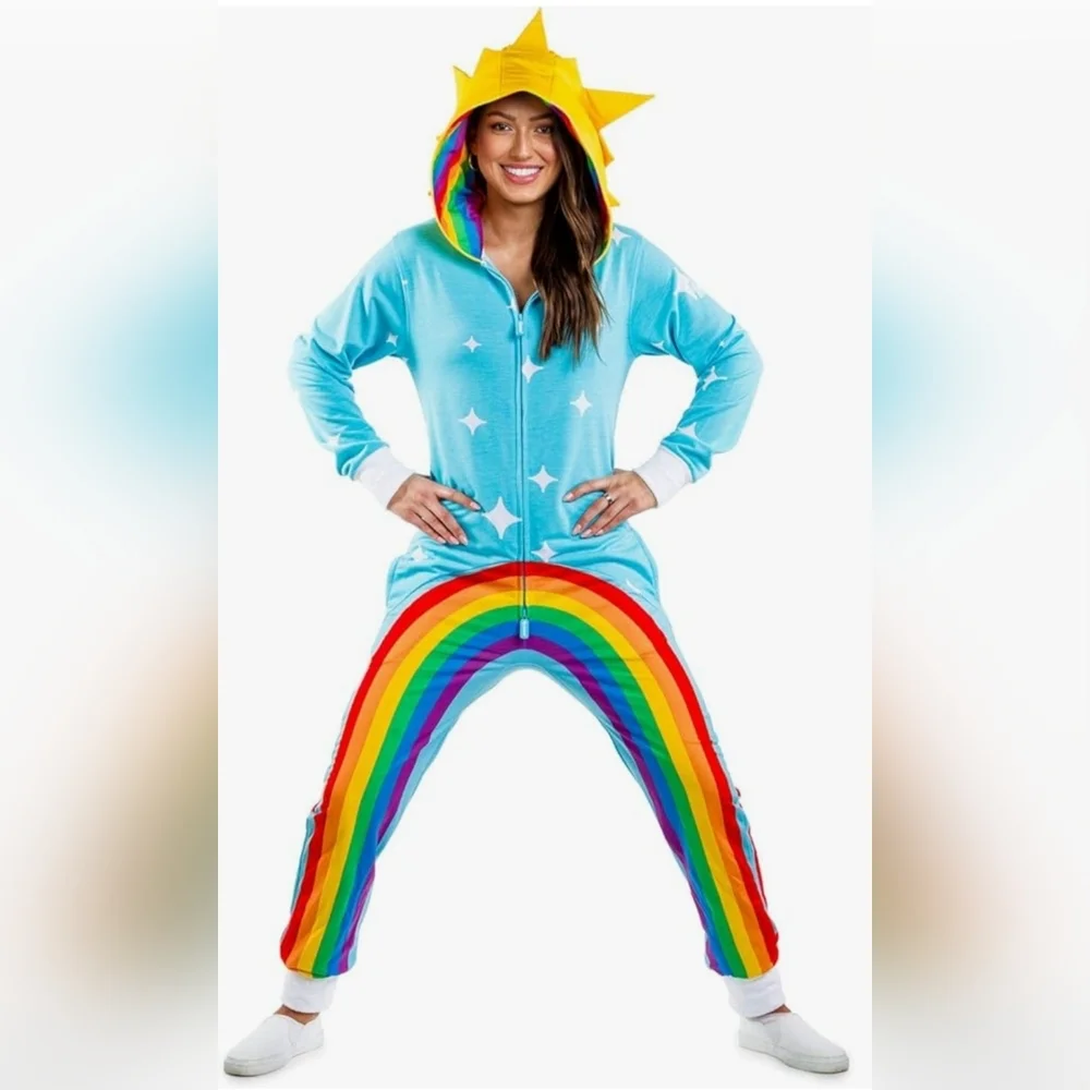 New Unisex Tipsy Elves Rainbow Onesie - Picture 4 of 14